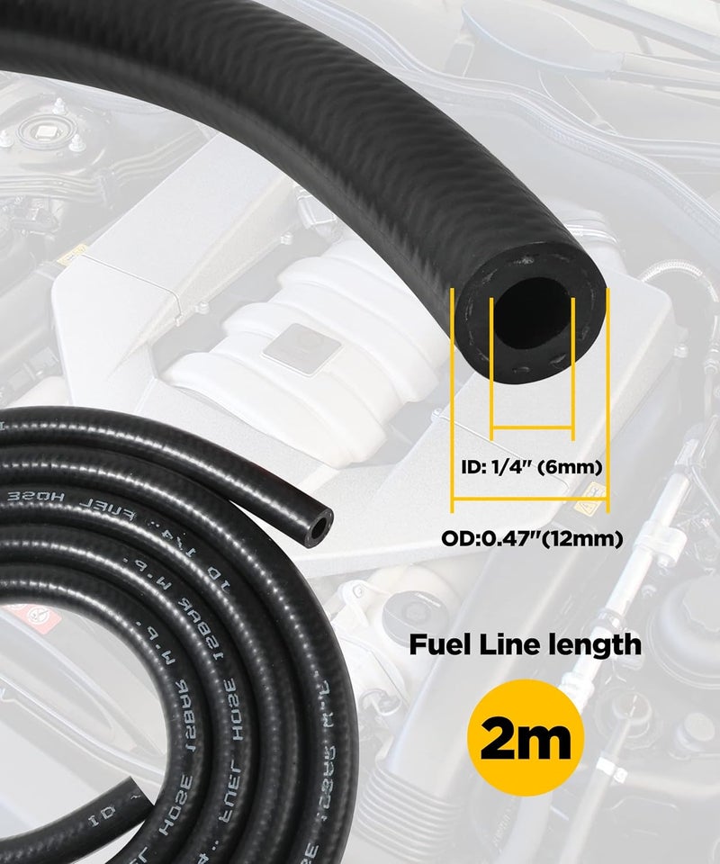 AOCISKA 6 Feet Fuel Line Hose for Small Engines,1/4" 5/16" Inch ID Fuel Line Kits with Gas Inline Fuel Filtersfor Mower, Tractor, Dirt Bike,Small Engines and Generators(6mm) - Image 2